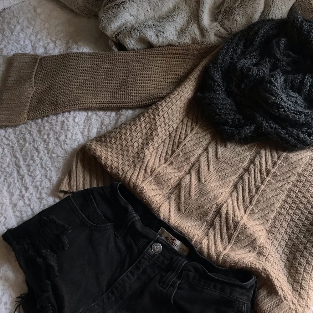 tan sweater